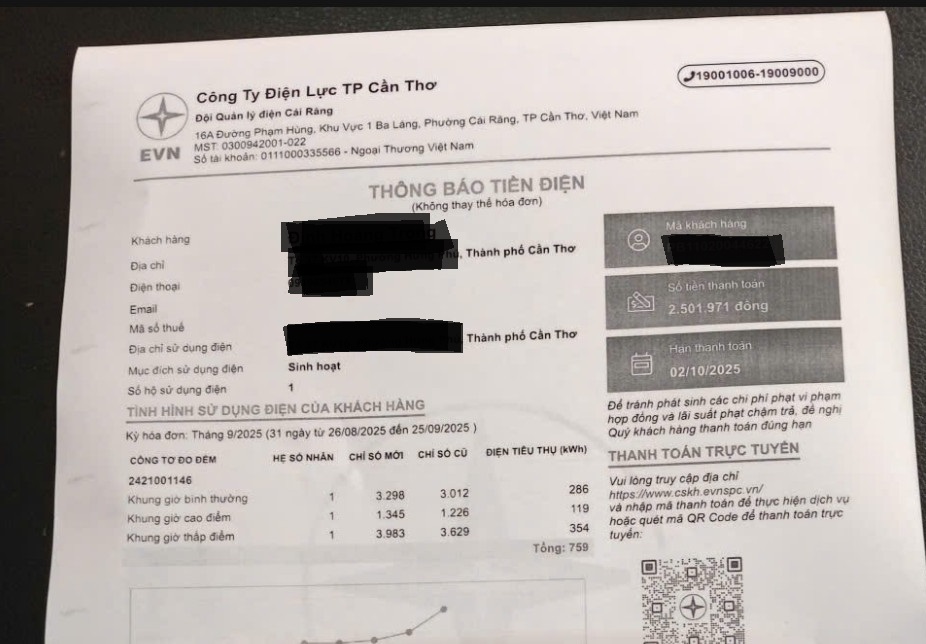 tiền điện tăng do sai số thời gian lấy mẫu công tơ